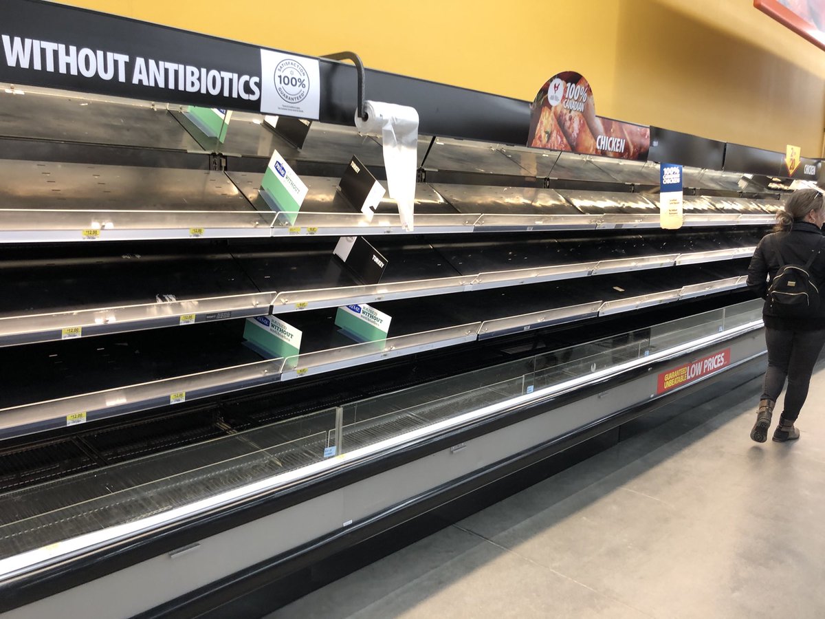 Walmart meat section.  Guess whats left