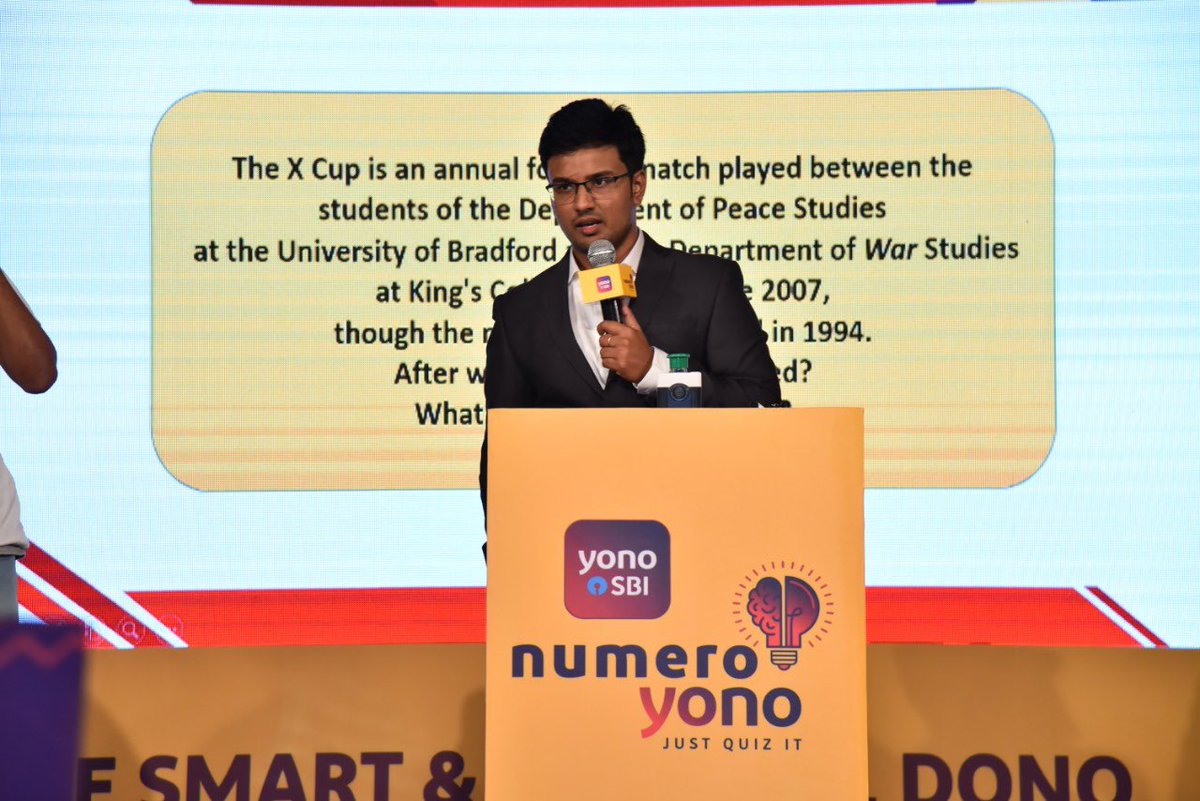 QuizGreycells's tweet image. @QuizGreycells hosted the 17 city Inter college Quiz SBI Numero YONO 2020. Six Quiz masters led by ace QM Gautam Bose hosted the event.
#NumeroYonoQuiz #Greycellsquiz #CollegeQuiz #Greycellsevents #sbiyono