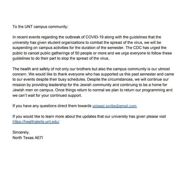 Our statement regarding the Coronavirus outbreak