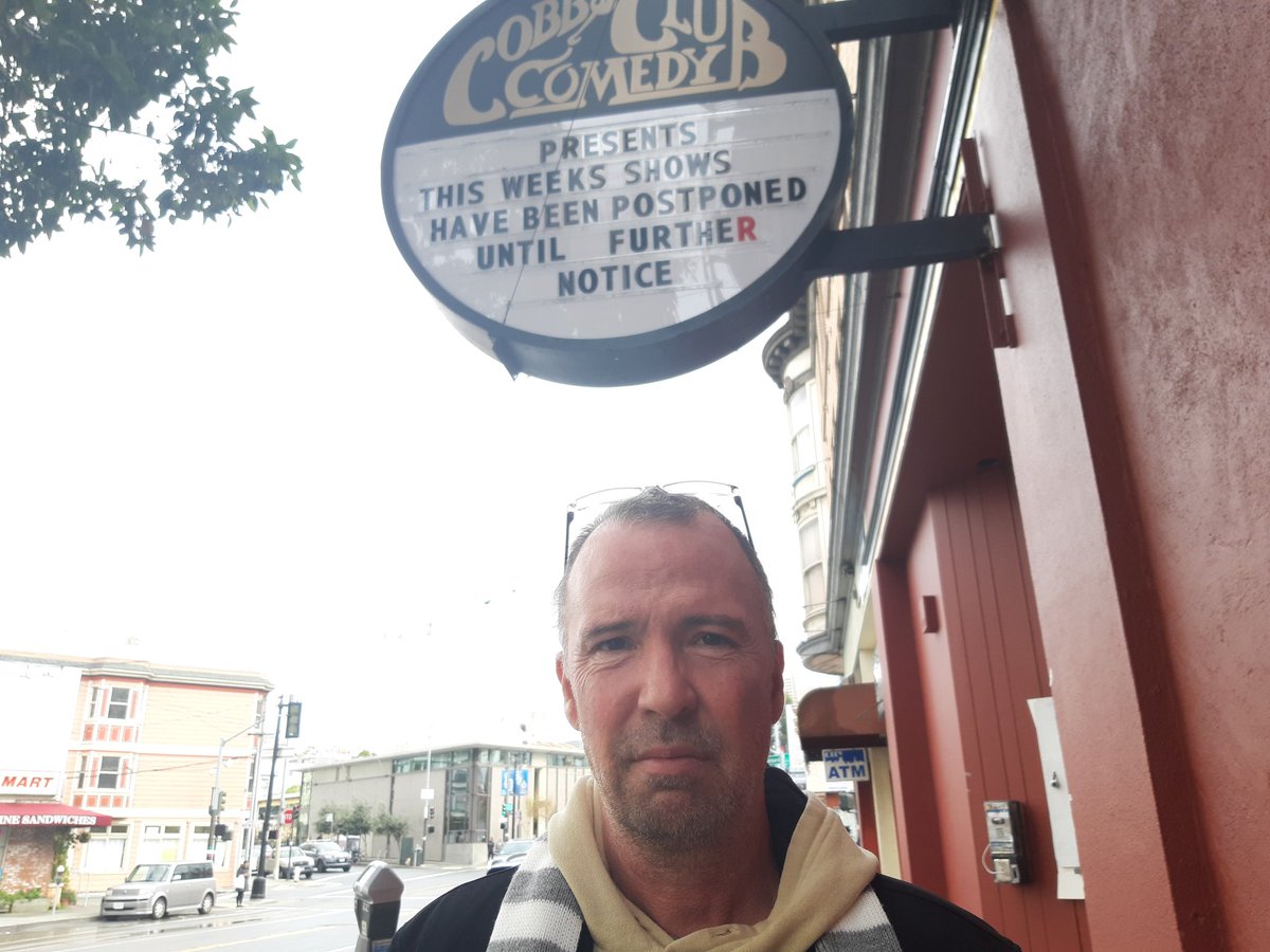 DougStanhope's tweet photo. Just so you dont think I didn't show up. But it was funnier three days ago when they weren't closing bars and on the verge of martial law! Thanks and see you whenever its being rescheduled! #SF #NextPlaneOut https://t.co/EKPkib3rOz