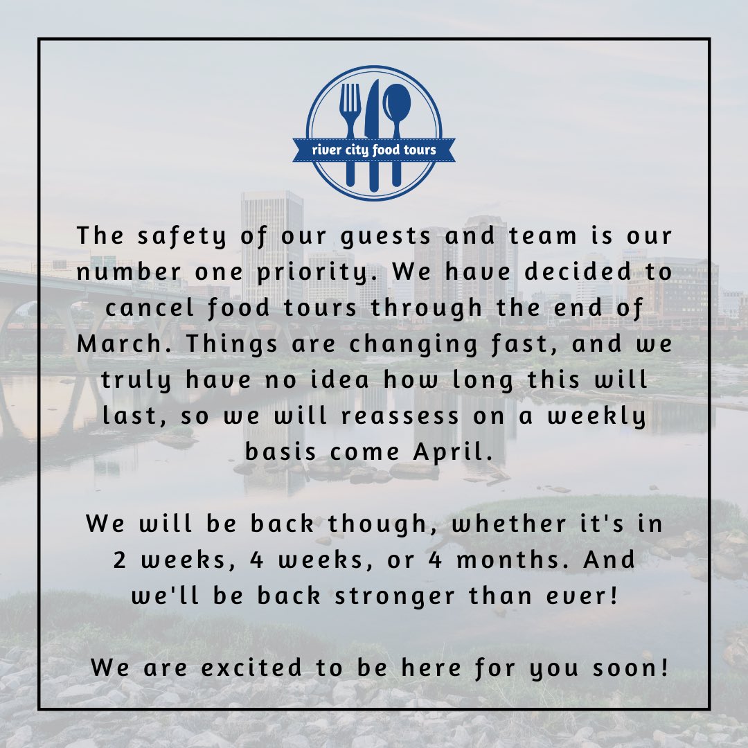 discoverRVAtour's tweet photo. We look forward to being back soon, better than ever! https://t.co/SRqwY5L6I9