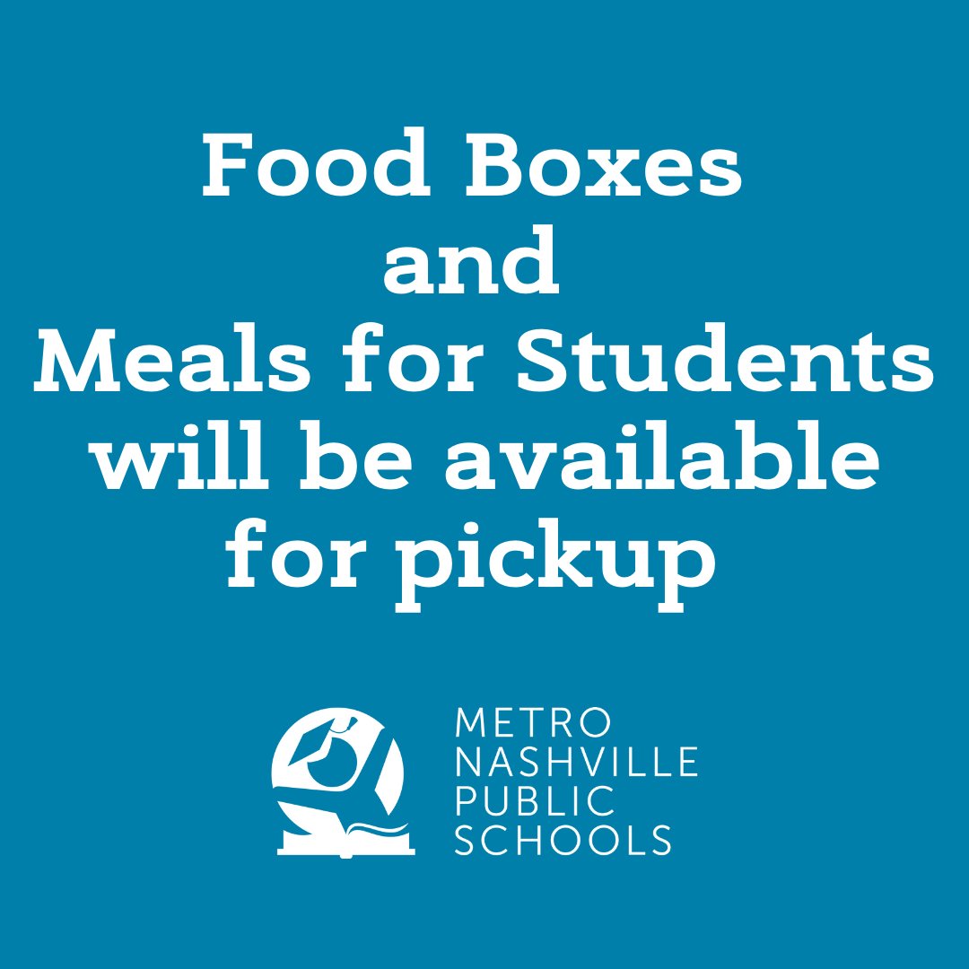 MNPS will offer free student meals along with food boxes at several school locations throughout Davidson County. For locations, times and details: news.mnps.org/mnps-food-deli…