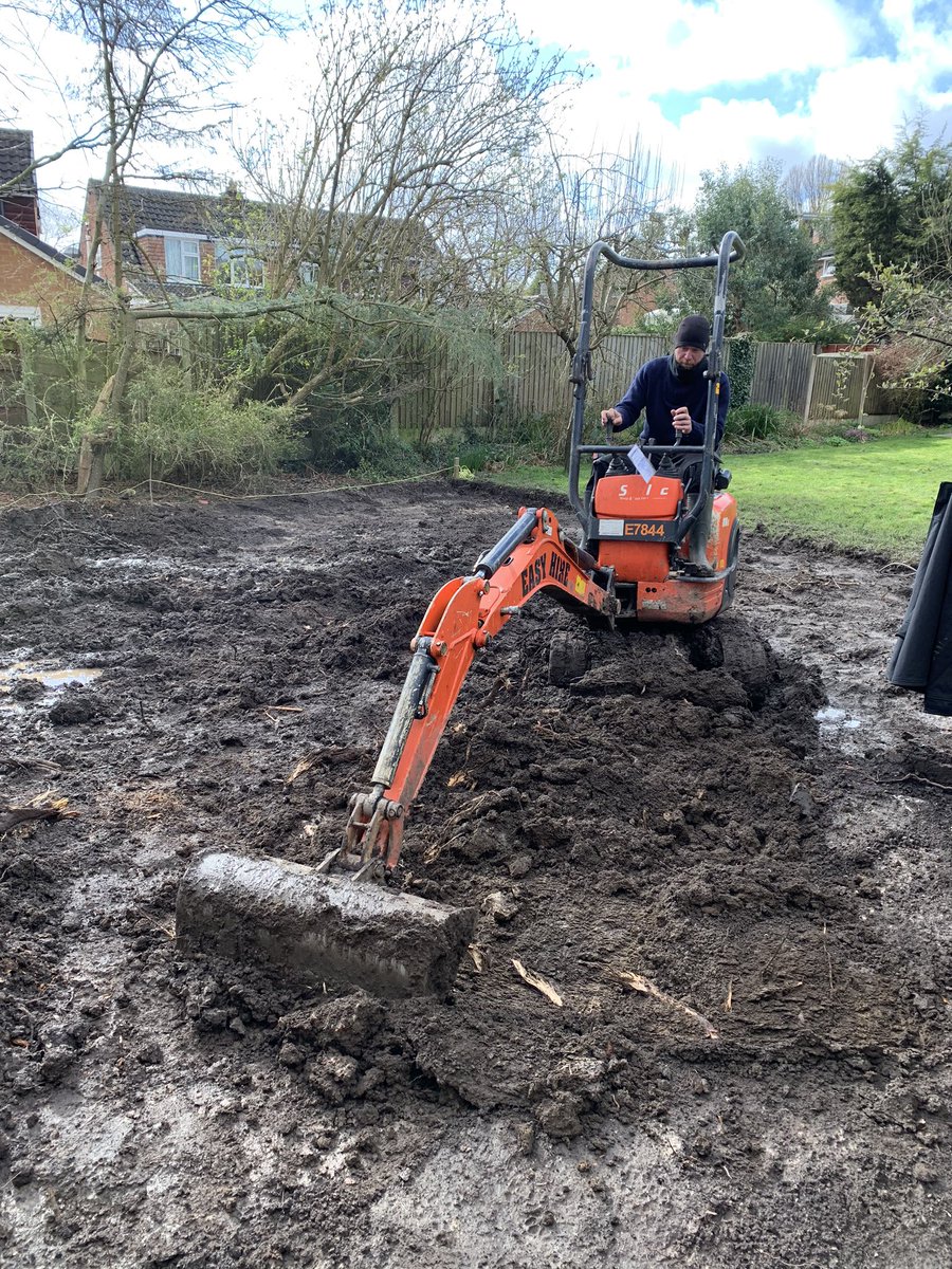 The Titan team clearing a garden for Artificial grass and paved patio area ready for summer 🌞😀👍