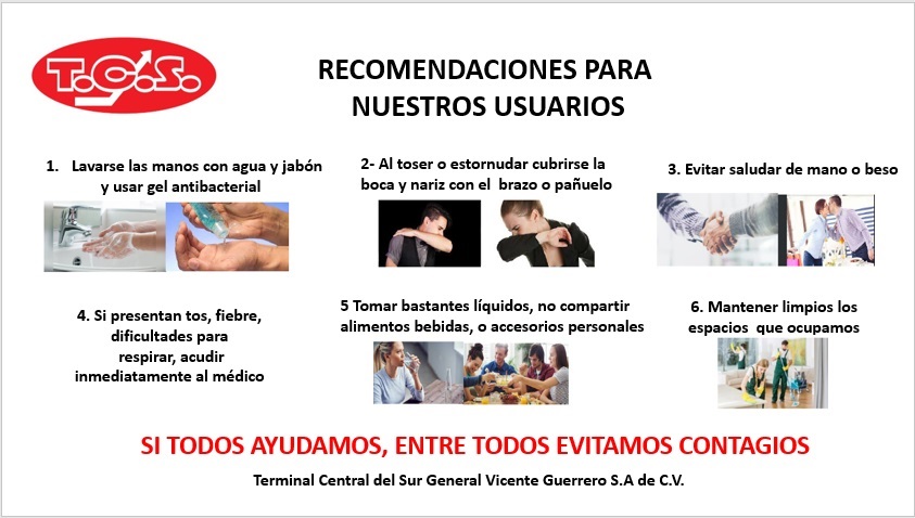 TCentralSur's tweet photo. Recomendaciones a nuestros usuarios

#Coronavirusmexico https://t.co/6mqmJ65C8c
