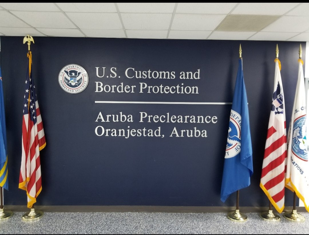 OFO_Global's tweet photo. CBP Preclearance operations in Aruba will remain accessible during the implementation of the Aruba Government new travel restrictions. Please arrive early to avoid any travel delays. @CBP #ArubaPreclearance #securingborders https://t.co/jWMhQf3xDU