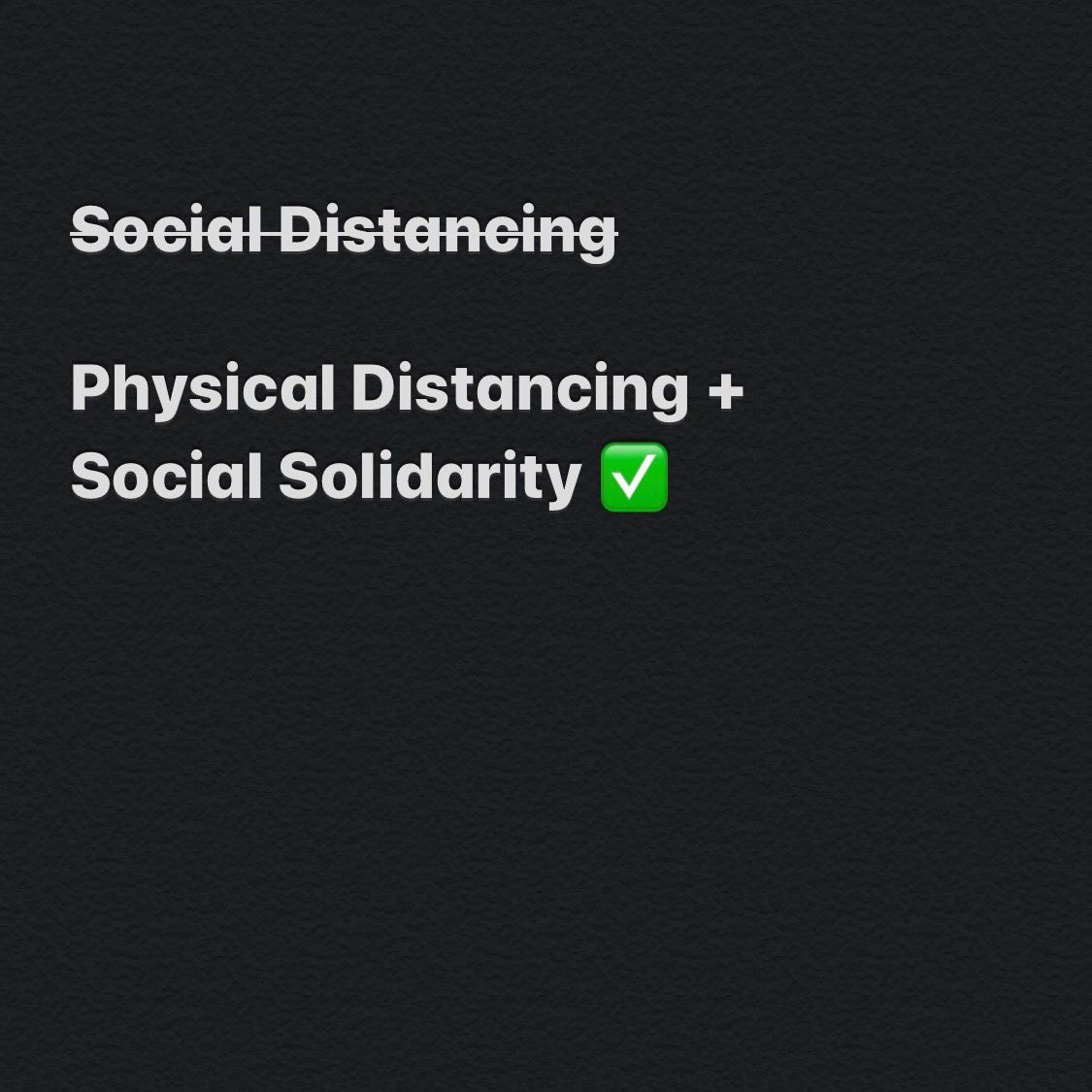 DalitChef's tweet photo. It's NOT Social Distancing 

it's 

Physical Distancing + Social Solidarity 

#CoronavirusOutbreak https://t.co/0GAzmXVFnc