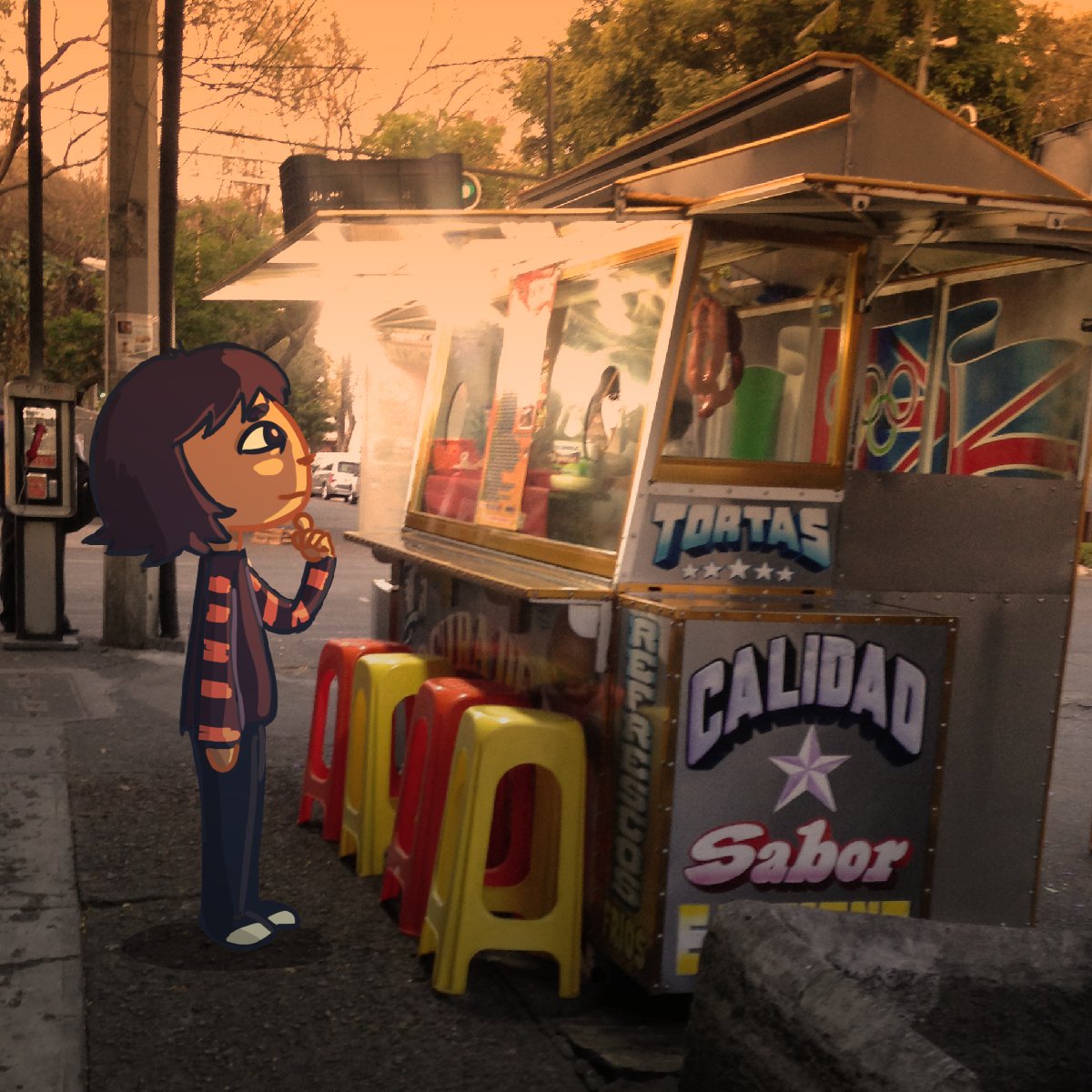 Éste es el puesto de tortas que inspiró aquel dibujo. Son muy ricas, está en la Doctores. Y pues me gustaría estar ahora mismo pidiendo una de milanesa con quesillo.