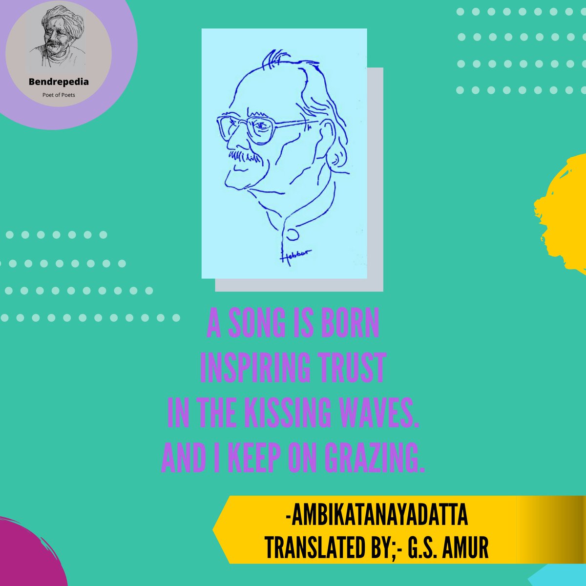 bendrepedia's tweet photo. Image Credits: K.K. Hebbar
#bendrepedia #darabendre #ambikatanayadatta #bendre #poet # Kannada
Illustration by: Samanth (@cinematic_samanthhh) https://t.co/7iB41foiuE