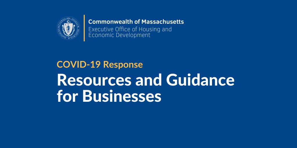 MA EOED (@masseoed) on Twitter photo MA businesses looking for #COVID19 resources can find updates on the EOHED website. Our team will be updating the site as additional tools become available. Continue following <a href="/MassGovernor/">Governor Maura Healey</a>, <a href="/MassDPH/">Mass. Public Health</a>, <a href="/MassEMA/">MEMA</a>, and <a href="/Mass_211/">Mass211</a> for updates. #MAbiz
🔗: ow.ly/UroX30qqhIQ MA businesses looking for #COVID19 resources can find updates on the EOHED website. Our team will be updating the site as additional tools become available. Continue following <a href="/MassGovernor/">Governor Maura Healey</a>, <a href="/MassDPH/">Mass. Public Health</a>, <a href="/MassEMA/">MEMA</a>, and <a href="/Mass_211/">Mass211</a> for updates. #MAbiz
🔗: ow.ly/UroX30qqhIQ
