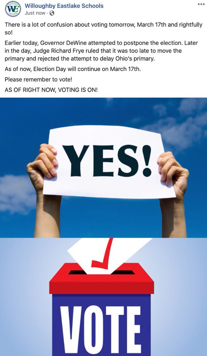 Edison Elementary (@wes_edisonelem) on Twitter photo Voters please read! THE POLLS WILL BE OPEN TOMORROW! <a href="/WES_EdisonElem/">Edison Elementary</a> <a href="/WESchools/">Willoughby-Eastlake City Schools</a> @WES_EdisonPTO Voters please read! THE POLLS WILL BE OPEN TOMORROW! <a href="/WES_EdisonElem/">Edison Elementary</a> <a href="/WESchools/">Willoughby-Eastlake City Schools</a> @WES_EdisonPTO