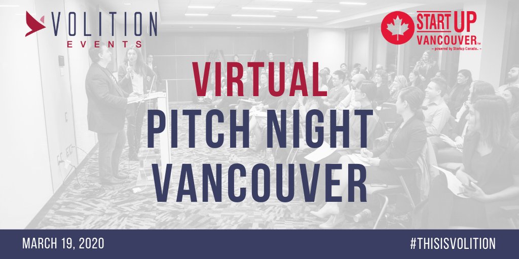 Announcement 🔊

➡️ We are moving all our events virtual for the foreseeable future ⬅️

So... our upcoming #PitchNight #Vancouver on March 19 will be a VIRTUAL PITCH NIGHT! 🙌

Register now to attend: eventbrite.ca/e/pitch-night-…

When: Thu, March 19, 2020
5:30 PM – 8:30 PM PDT