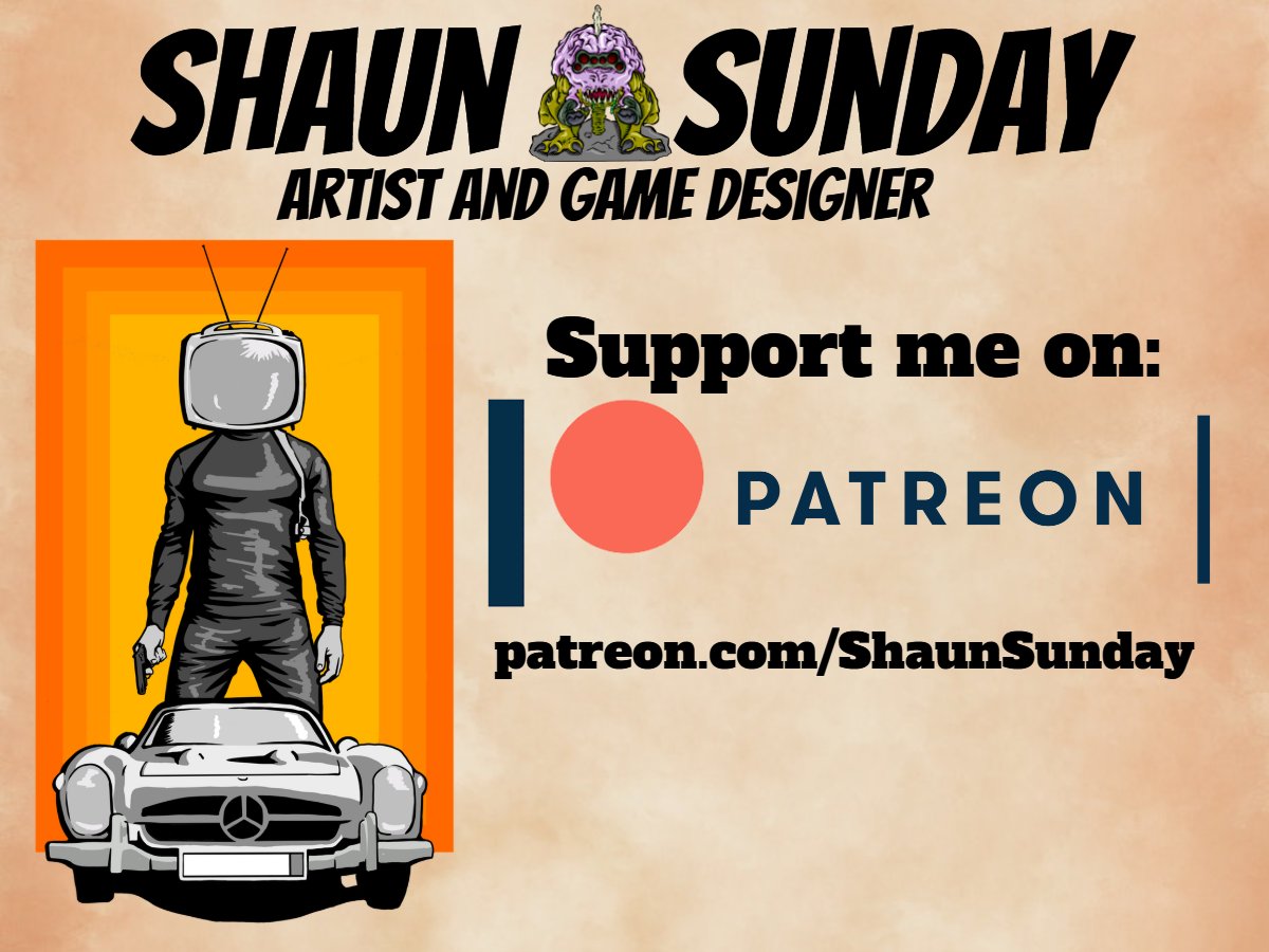 I'll post my own too!I'm an illustrator & content creator.I design paper minis, DnD content and player aides as well as boardgames & comics & my own one-shot adventures The Elixir Vitae & The Shifting Spire in progress.You can find my work on Patreon! https://www.patreon.com/ShaunSunday 