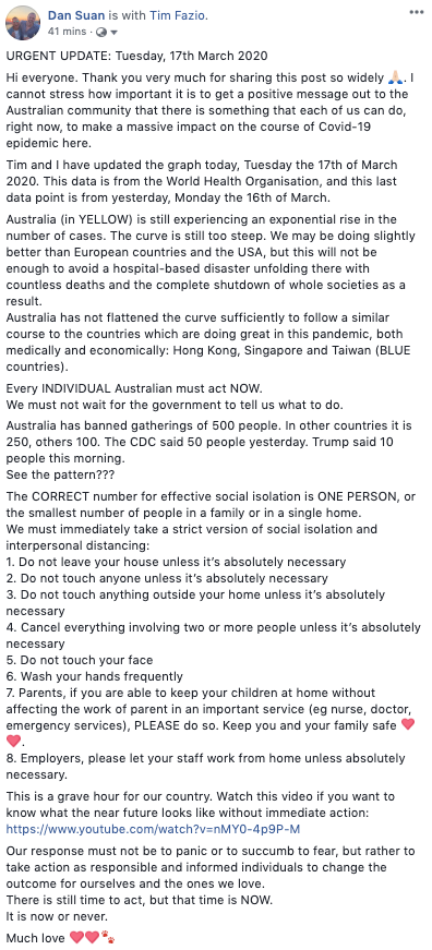 DanSuan2's tweet image. Australia!! PLEASE wake up! The time to act to avoid a Covid-19 disaster here at home is now. Every day is critical. The actions of every individual is critical. Act now to protect yourself and the people you love ❤️ #COVID19au #coronavirusaus