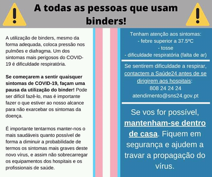 Bryanna Nasck on X: Pessoas que usam binders! O uso de binder pode piorar  ainda mais um dos sintomas relacionado ao CODVID-19! PRESTEM ATENÇÂO!  🏳️‍⚧️  / X