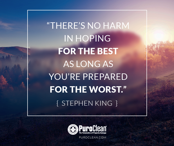 #MondayInspiration: "There is no harm in hoping for the best as long as you're prepared for the worst" -- Stephen King