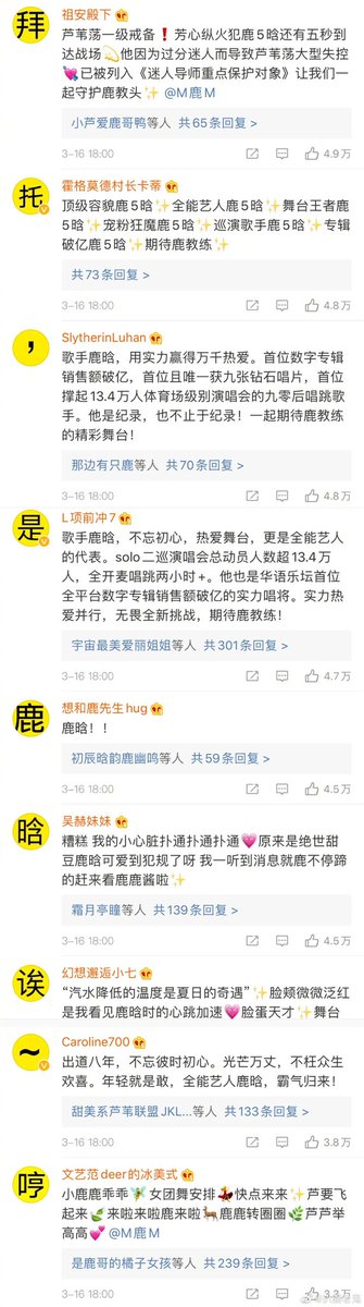 M9oNS8kSosOT71P's tweet photo. #LuHanProduceCamp2020 #LuHan 
This is the comment of Lu Han's fans on weibo.Their heads make up a few sentences."Don't be Jealous. What can you do if you are https://t.co/Gg5wWzEdbb Han Niubi and Reed （The name of Lu Han's fans）Niubi.Oh, come on, that's Lu Han" https://t.co/lP4M5YwYQ5