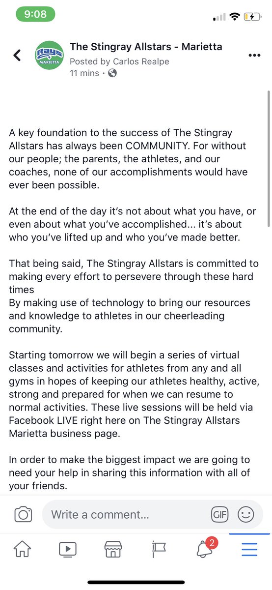 CarlosRealpe32's tweet photo. Everyone go follow the @LetsGoRays  business Facebook page and join us for a series of virtual classes that will be offered LIVE starting tomorrow! https://t.co/I6T3btF2rw