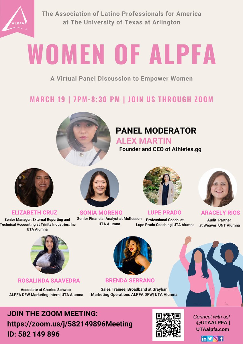 UTAALPFA's tweet photo. As we are continuing to adapt, we are still offering opportunities virtually 🤗 Join us through Zoom for our Women of ALPFA Event! Listen how to become an impactful woman in business and how you can help make a difference. We hope everyone can join us! Stay healthy ALPFAmilia 💙 https://t.co/OmBO2nqgff