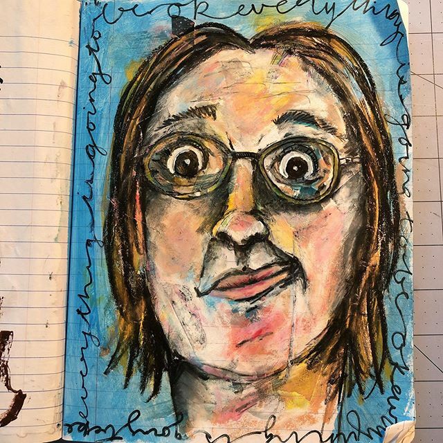 autumnwrites's tweet photo. The amazing @carsonellis is hosting a #quarantineartclub Today’s prompt: Self Portrait with a fancy border! https://t.co/6ikvN2tz9X https://t.co/S13V8Q27B7