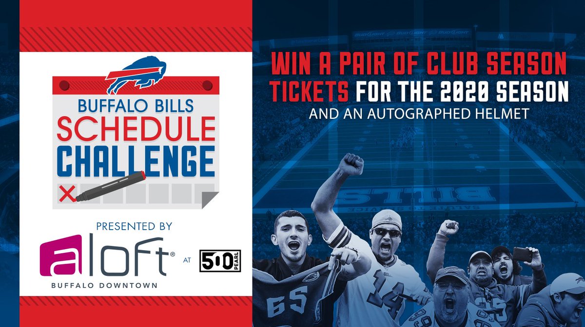 BuffaloBills's tweet photo. The Bills schedule challenge is back!
Guess our schedule and you could win tickets to the home opener: https://t.co/4zrdYfYM8G https://t.co/iFQLNPiU1G