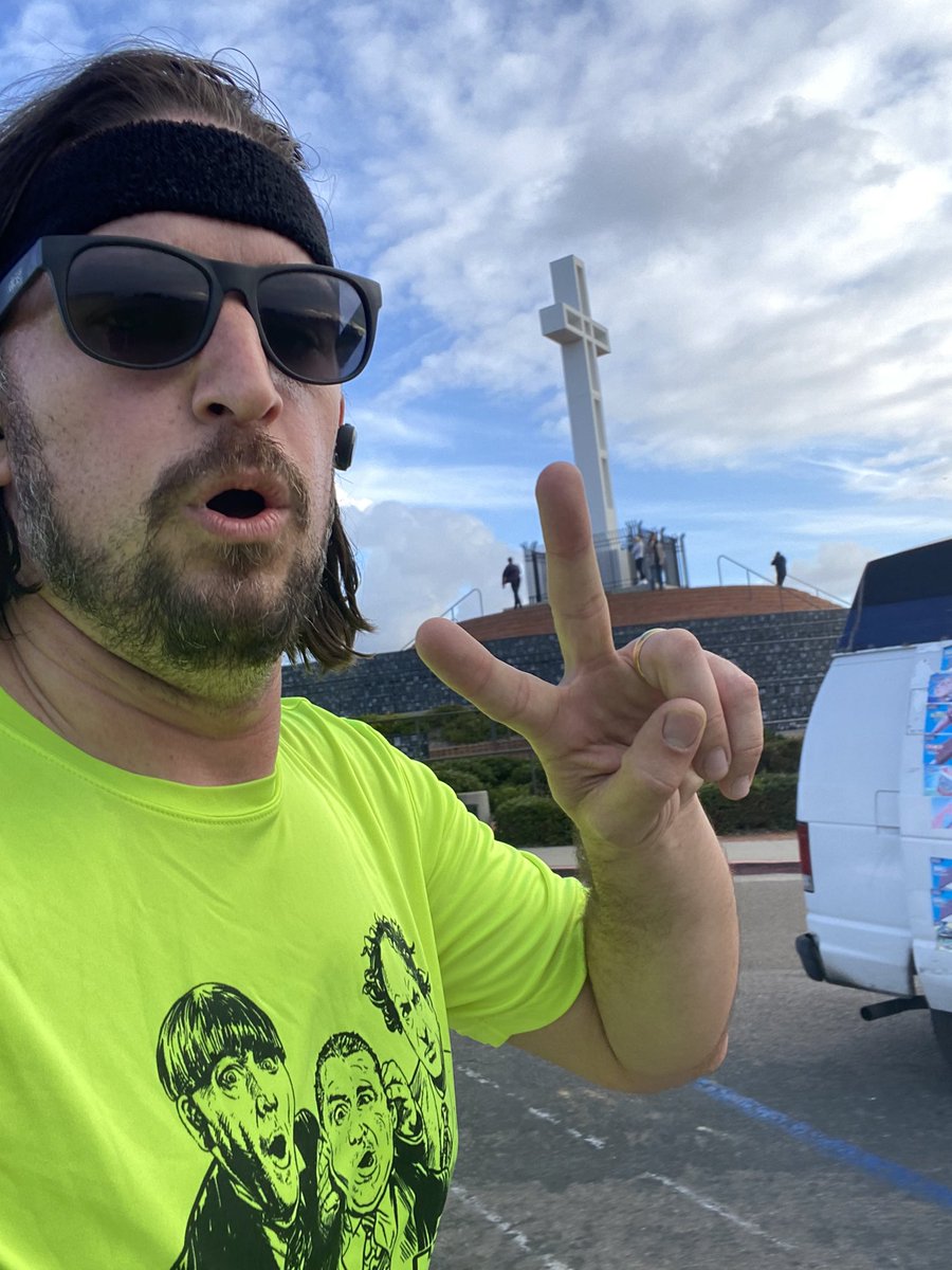 TedDWoods's tweet photo. The world is a bit down, so I decided to run up...to the top of Soledad Mountain! Shout out to my Milestone PB family, we’re all socially distancing ourselves for time being but we’ll be hurting ourselves together soon enough!! #RunPB #SoledadChallenge https://t.co/DvNcPo0Q2J