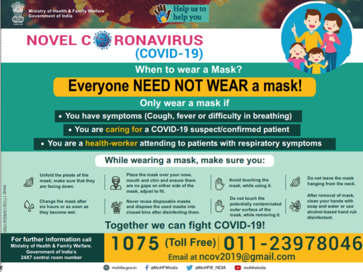 MoHFW_INDIA's tweet image. Good morning!

Everyone need not wear a mask.

#COVID2019 
#IndiaFightsCorona 
#SwasthaBharat