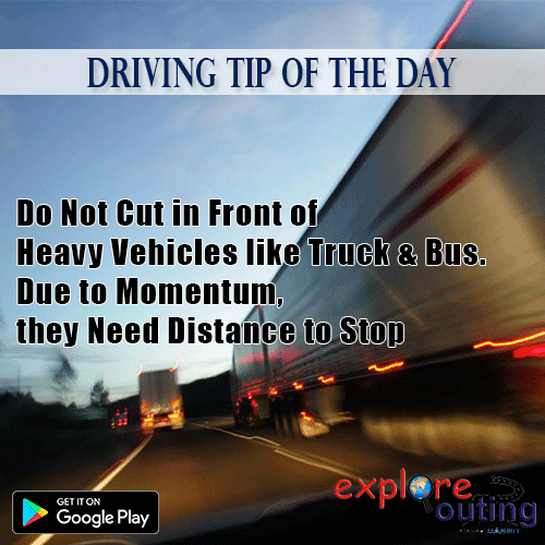 ExploreOuting's tweet photo. #DrivingTips
Do Not Cut in Front of Heavy Vehicles like Truck & Bus. Due to Momentum, they Need Distance to Stop
Visit #IndiaTravelGuide and #CharDhamYatra Updates here:
https://t.co/eMyzVA9KUT https://t.co/lb2YmxIA8U