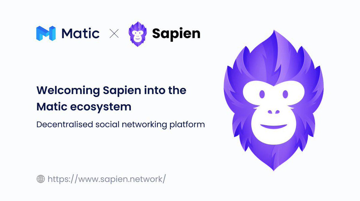 0xPolygon's tweet photo. We're thrilled to welcome @sapien_network, decentralised alternative to Reddit, into the Matic ecosystem!

Through Matic, Sapien users will be empowered with high-throughput, low-fee infrastructure for transactions, tips &amp; post promotion.

Read more: https://t.co/Gxd7ah8K0H https://t.co/k1M6k9HSX3