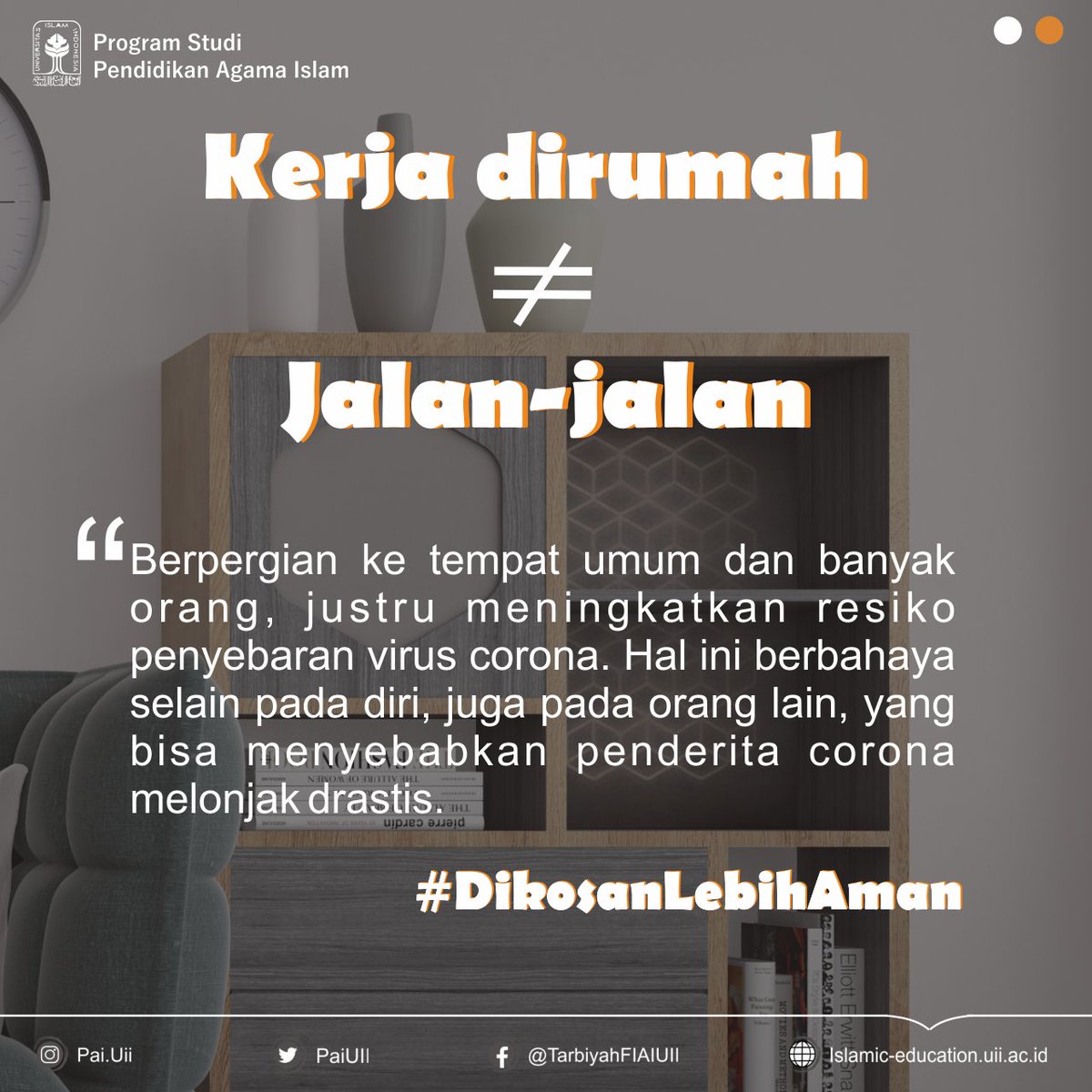 PaiUii's tweet photo. Halo sobat PAI!
Udah pernah denger tentang social distancing?
Yapp, ini adalah salah satu upaya pencegahan untuk mengurangi resiko penyebaran virus lebih luas. 
Yuk kita lakukan social distancing!
Jaga kesehatan, Jaga jarak
#paiuii
#uiiyogyakarta
#COVID19indonesia 
#coronavirus https://t.co/33gJpTahDi