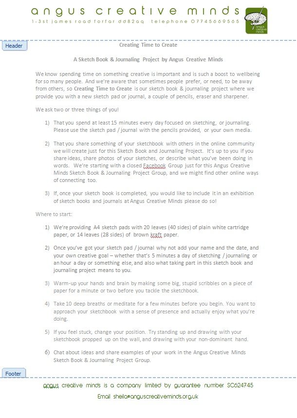 ✏A wee update from the team✏ #update #news #project #community #supportlocal #sketchbook #journal #angus #Creative #creativity #wellness #wellbeing #create #gallery #art #artwork