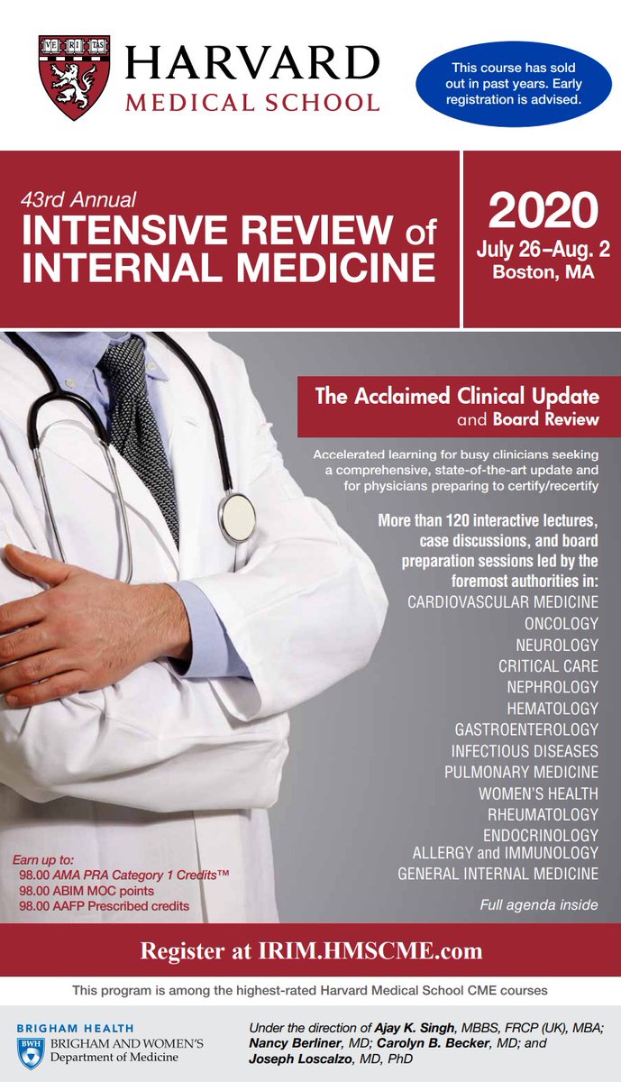 Event : Harvard Intensive Review of Internal Medicine (IRIM 2020)
Specialty : Internal Medicine
Date : 26-Jul-2020 to 02-Aug-2020
Location : Boston,MA,USA
For more details visit our website medconfworld.com
#medicalconference2020 #cme #internalmedicine #bostonevents #USA