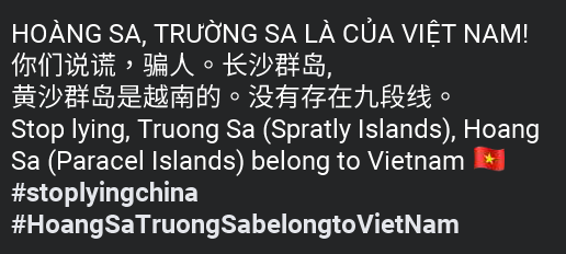 jk_willbehappy's tweet photo. HOÀNG SA, TRƯỜNG SA LÀ CỦA VIỆT NAM. #stoplyingchina 
#HoangSaTruongSabelongtoVietNam https://t.co/0Txe2lhhMh