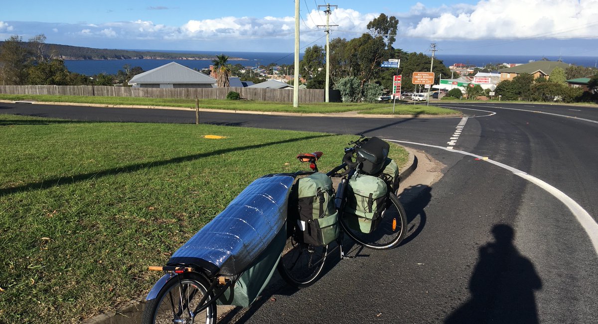 Cellist_KRule's tweet photo. Made it to hilly Eden, so far raised over $850 for the Mallacoota &amp; District Fire Recovery Fund.  Of course, Covid-19 response means I will likely have to suspend this tour soon unless I come up with a creative solution. https://t.co/hyR5fXAl0B