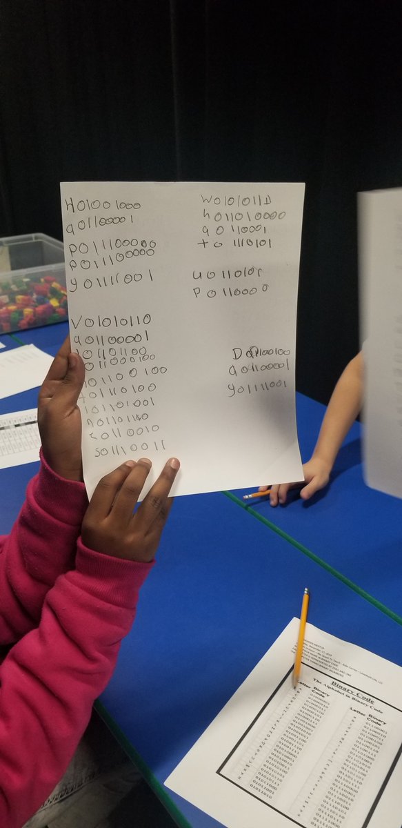 wmjackson's tweet image. Parents never under estimate the learning potential of your child(ren) learning Binary Coding can be fun and enjoyable. Use this time to make learning fun for them and you!! #BinaryCoding #Coding Write your name and favorite color in binary code.