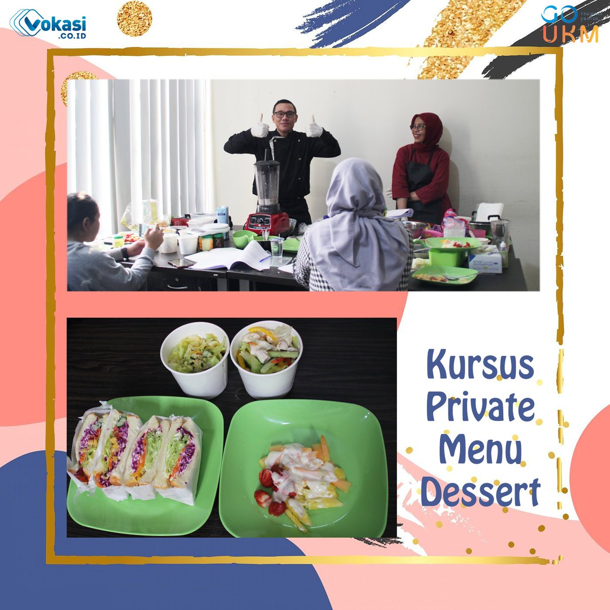 GoUKMid's tweet photo. Dokumentasi Kursus Private Menu Dessert. Sabtu, 14 Maret 2020
JIka Anda berhalangan mengikuti pelatihan di hari weekend atau Anda yang ingin mempersiapkan masa pensiun, Kelas Private dapat menjadi solusi terbaik untuk Anda
Selengkapnya dapat di cek di https://t.co/PRaxcJ0KTU https://t.co/VKIzWo7sE4