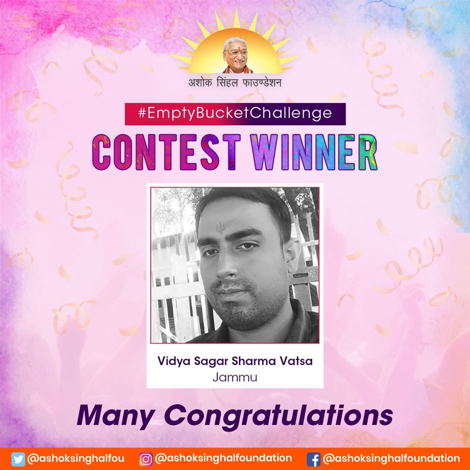 ashoksinghalfou's tweet photo. Congratulations to the winners of #EmptyBucketChallenge !

#ContestAlert #WinnerAnnouncement
#Holicontest #Contest #AshokSinghalFoundation https://t.co/AzaKy9dWwW