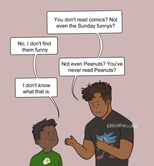 heres a comic based on the peanuts scene from malcom in the middle w jason &amp; damien 