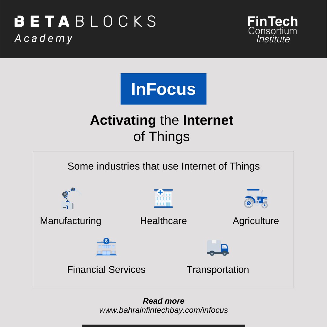 FinTechBay's tweet photo. Learn about how we are connected through the Internet of Things (IoT) and see how industries such as the #financial services, #healthcare, #manufacturing, #transportation and #agriculture benefit from #IoT. 

Read more:
https://t.co/HyuClR6w0S

#FinTech #FinTechBay #BetaBlocks https://t.co/E8GWx54yCr