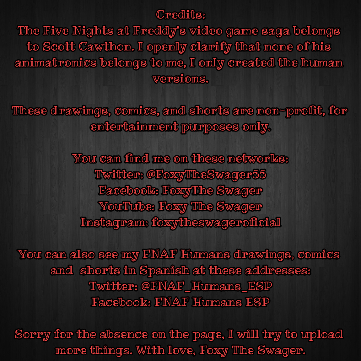 FNAF_Humans_ENG's tweet photo. #FNAFHumans #FNAFHumansAU Do not forget to support us and share us to enlarge our community! 

~Foxy The Swager ✨

Scott Cawthon's account: @real_scawthon https://t.co/YvXNh0g8xE