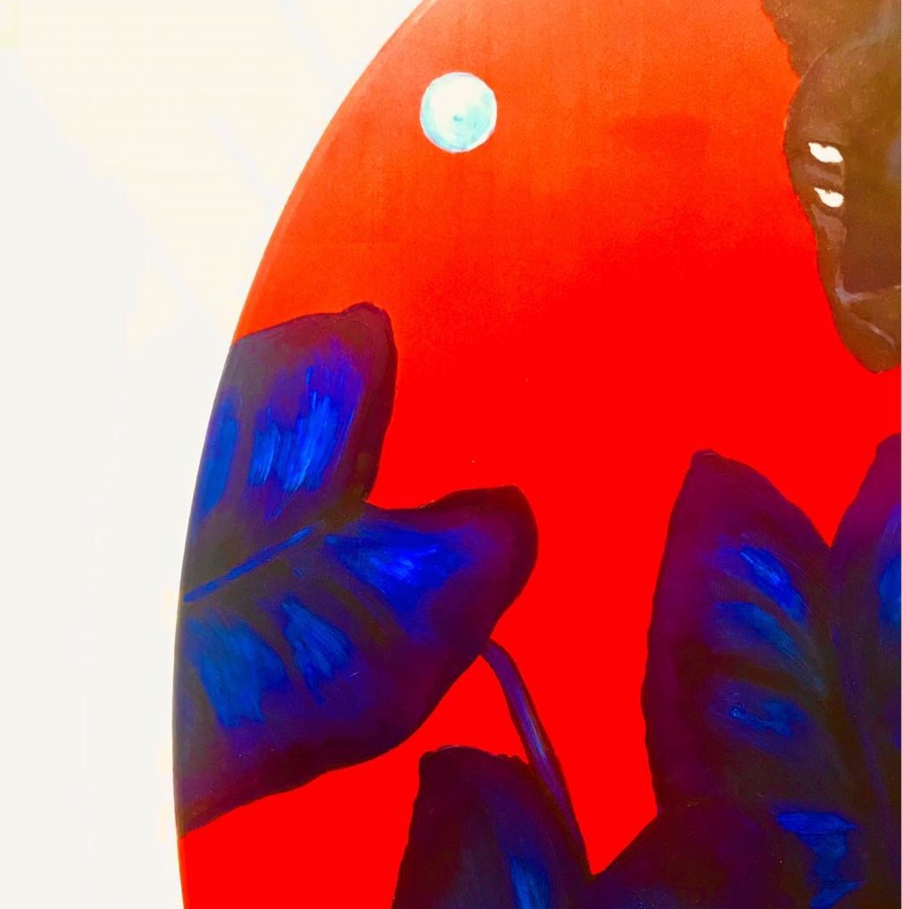 AZY_15's tweet photo. 北谷にある　#stashstore で開催中な　#tozow 氏の初個展。
赤と青の絵を告知でチラ見しこの絵がみたくて来訪。行ってよかった。蒼が深い素敵な絵だった。それ以外の絵もすごくて、独学なんて...。
記念Tシャツは即完売してたので予約注文。
今週金曜日までの開催だそうな◡̈
#北谷　#art #okinawa https://t.co/7rAh3xOfU9