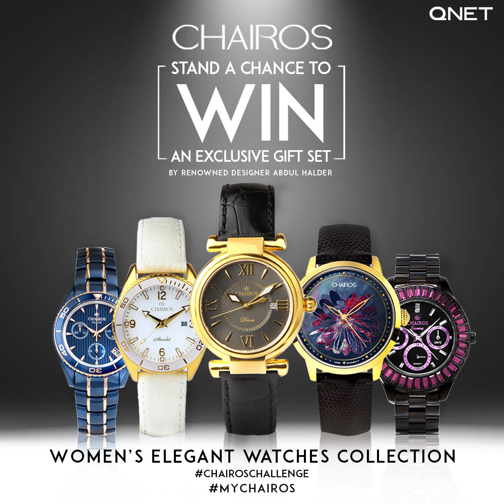 QNET_India's tweet photo. Ladies, flaunt your #elegance through the exquisite #collection of #CHAIROS women’s watches especially crafted for the #woman of style. 
Get lucky by participating in the #MyCHAIROS challenge and win an exclusive gift set designed by Abdul Halder. 
#CHAIROSChallenge #QNETIndia https://t.co/KTE1mjv0Kr
