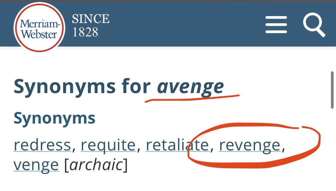 More 170 Avenge Synonyms. Similar words for Avenge.