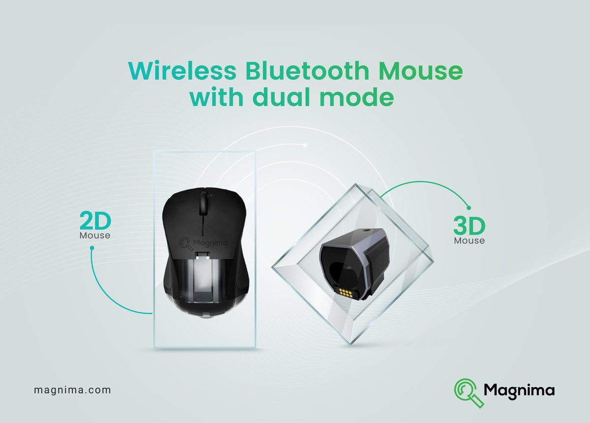 magnima_us's tweet photo. Introducing The AirpointTM mouse, a 2 in 1 Bluetooth wireless mouse offering 2D & 3D motion, which is an ideal presentation tool that allows you to take full control of the host device with the flick of a finger.Know more features at https://t.co/tORSwjmuiB
#Magnima #Technology https://t.co/nxA5DNWqQa