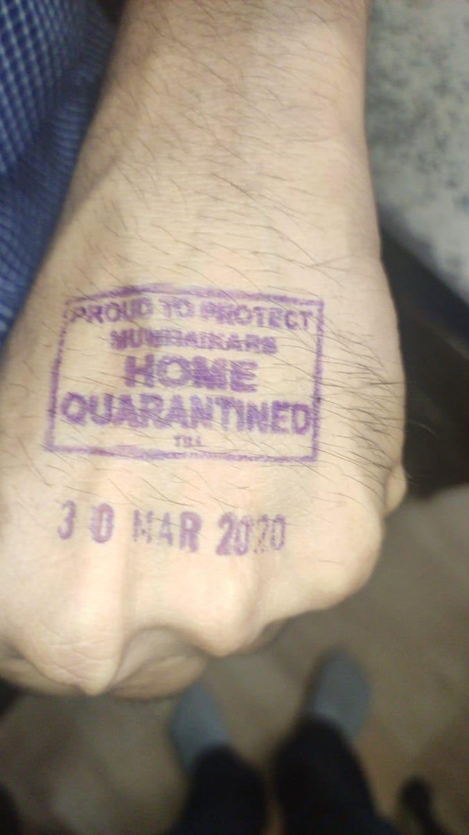 Saxena_ldn's tweet photo. Why don’t we have such initiative in our boroughs or country. Stamped at airports or in traced in communities- in Mumbai these people are sent back home if seen outside #coronavirus https://t.co/o2PCwEn3Nt
