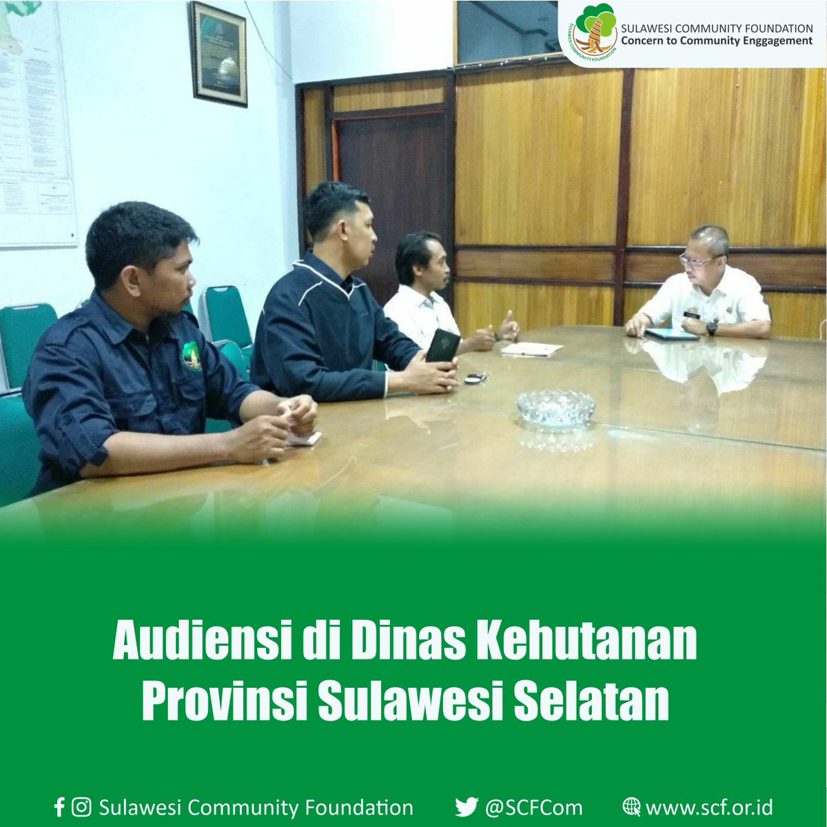 SCFCom's tweet image. Tim SCF telah melakukan audiensi kepada Dinas Kehutanan Provinsi Sulawesi Selatan Selasa, 11/03/20. Pertemuan terbatas tersebut dilaksanakan di kantor Dinas Kehutanan Provinsi Sulsel. Kedatangan Tim FF-SCF diterima oleh Sek. Dinas Kehutanan , Ir. FAISAL MSi