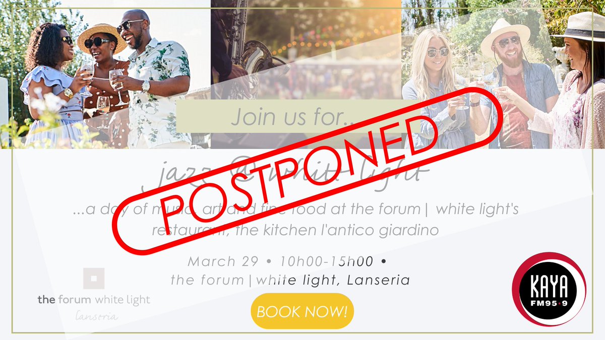 In the spirit of helping to reduce the spread of COVID-19 
Jazz @ white light has been postponed. 
Stay in touch for regular updates of what we are up to!

theforum.co.za