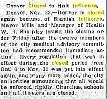 PowellsLeftArm's tweet photo. colorado closures during the 1918 flu pandemic https://t.co/EanQpfIQQa