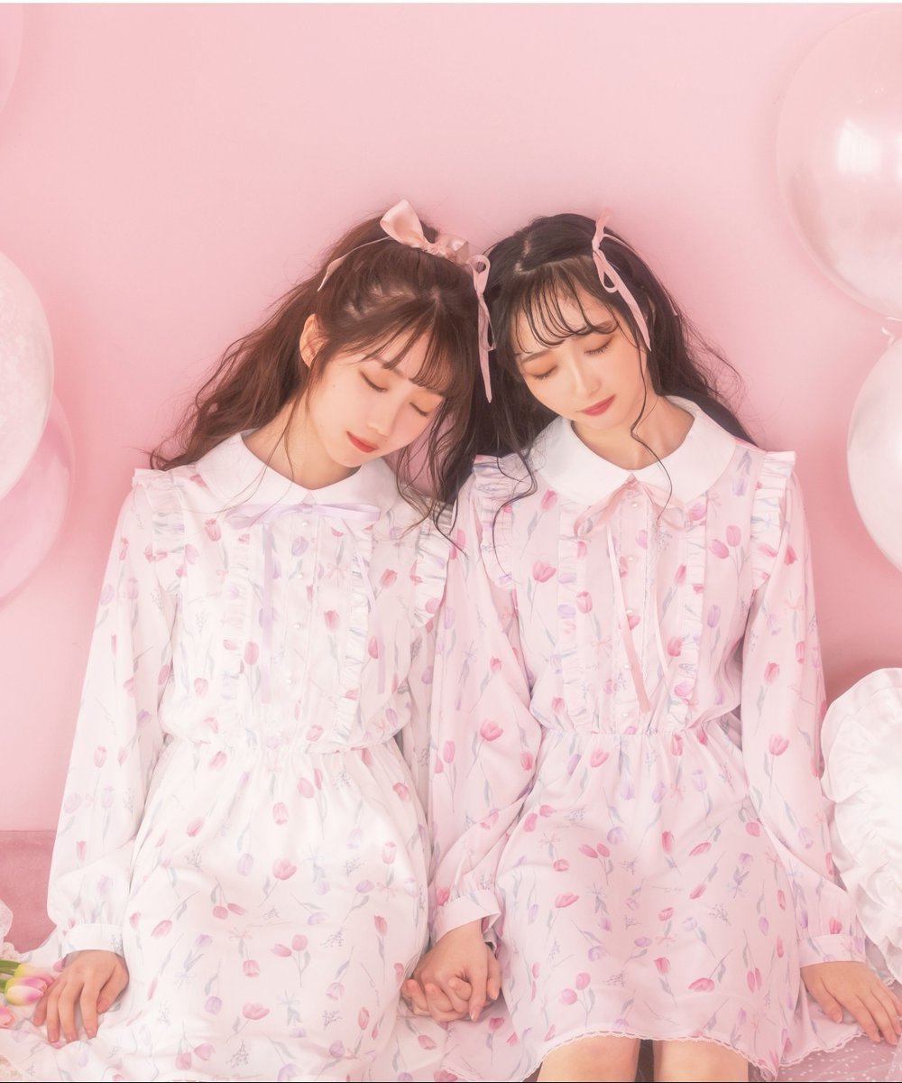 Honeycinnamon Web Shop 𝕡𝕚𝕔𝕜 𝕦𝕡 オリジナルチューリップ柄 のワンピース ガーリーな雰囲気を 演出してくれるアイテム ୨୧ チューリップ柄ガーリーワンピース Color White Pink T Co 4w0dwpzvlq T Co Kx3efoahoq