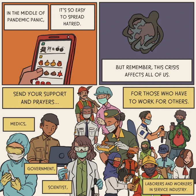 [In English]

"Above all, remember to stay human."

Inspired by tweets from @ginaSnoer, @edwardsuhadi and @emilia_ts that keep reminding us to always put humanity first in the middle of all this pandemic disaster ? 