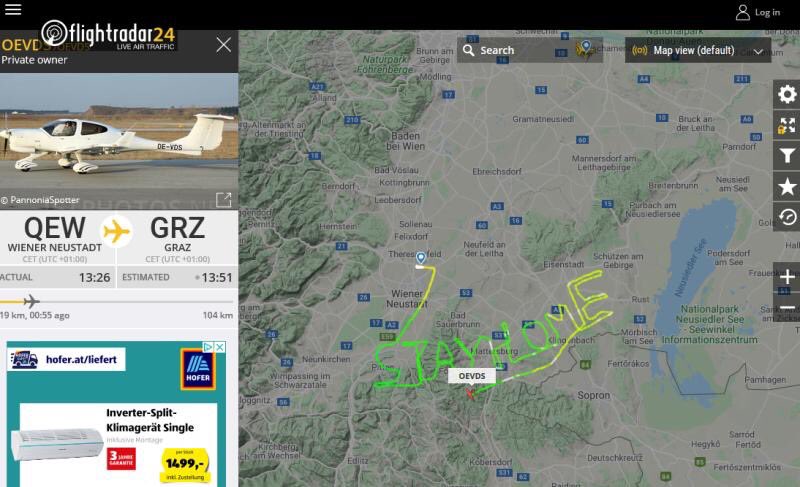 a pilot took a quick detour enroute from Wr.Neustadt to Graz... #COVID19 #StayAtHome